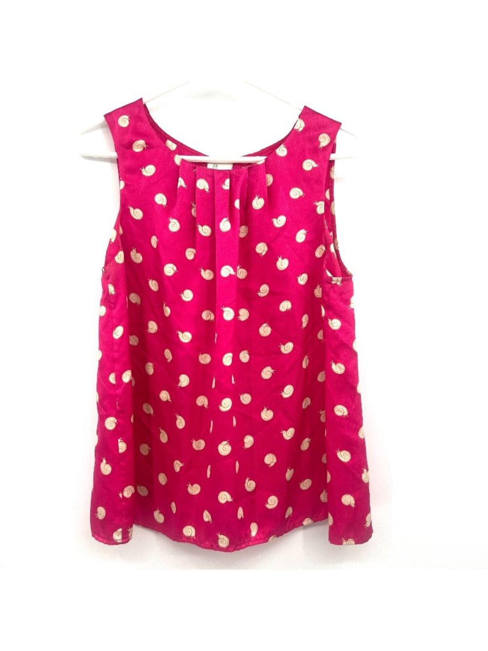 Anthropologie Postmark Pink Snail Print Silk Sleeveless Top Women's 6